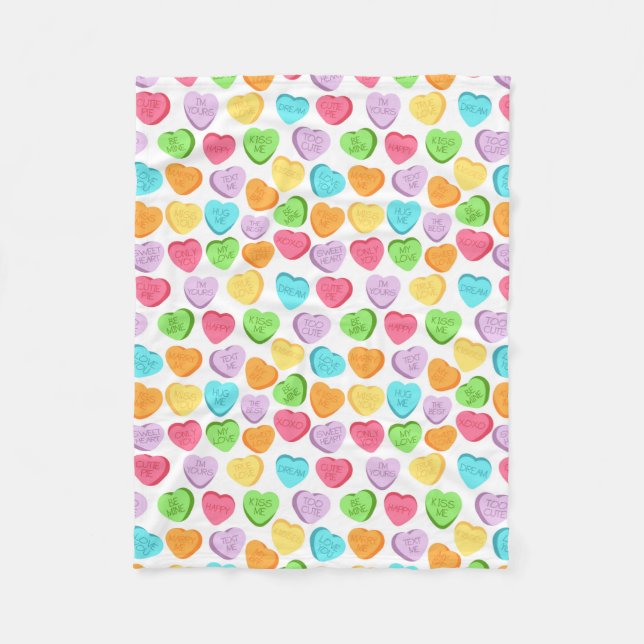 Rainbow Candy Hearts Blanket (Front)