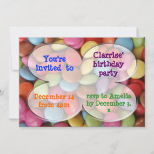 rainbow candy party invitation