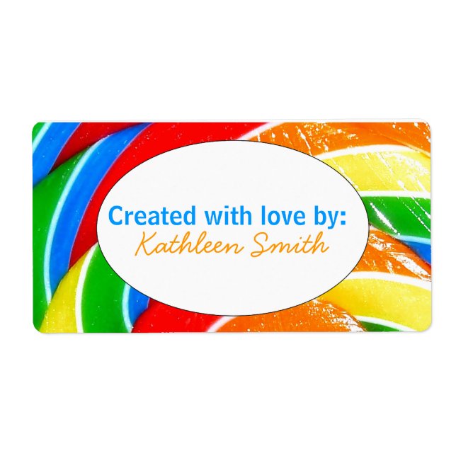 Rainbow Candy Recipe/Goodies Label (Front)