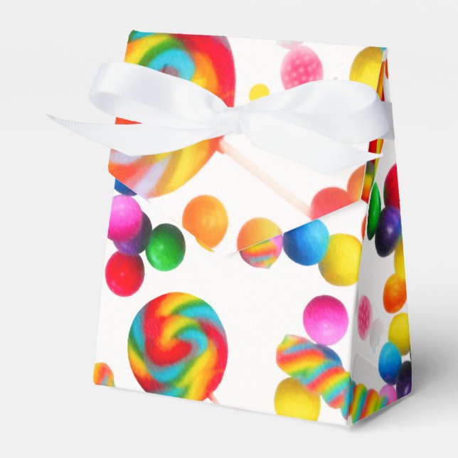 Rainbow Candy Sweet Birthday Party Custom Favour Favour Box (Front Side)