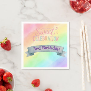 Rainbow Candyland Birthday Party Napkins