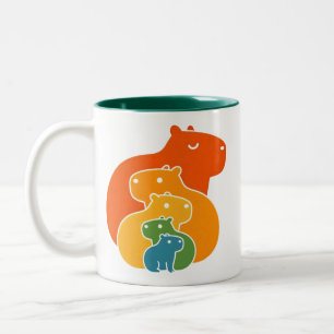Rainbow capybaras  Two-Tone coffee mug