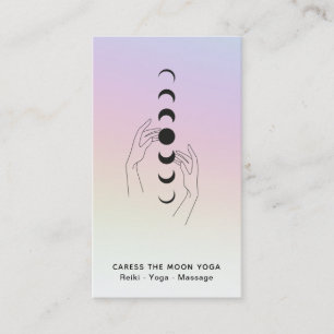 *~* Rainbow Caress The Moon Phases Celestial Hands Business Card