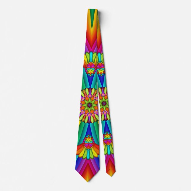 Rainbow Carnival Colourful Creative Tie (Front)