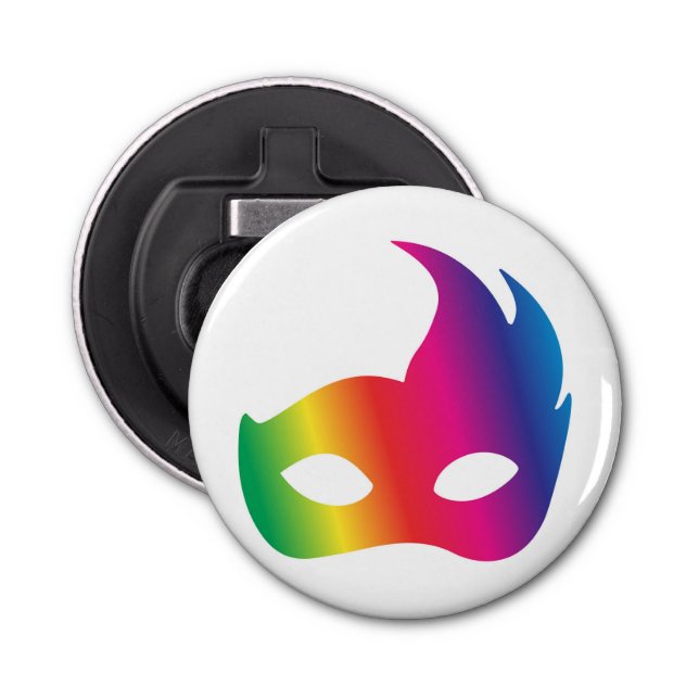 Rainbow Carnival Mask Bottle Opener (Front)