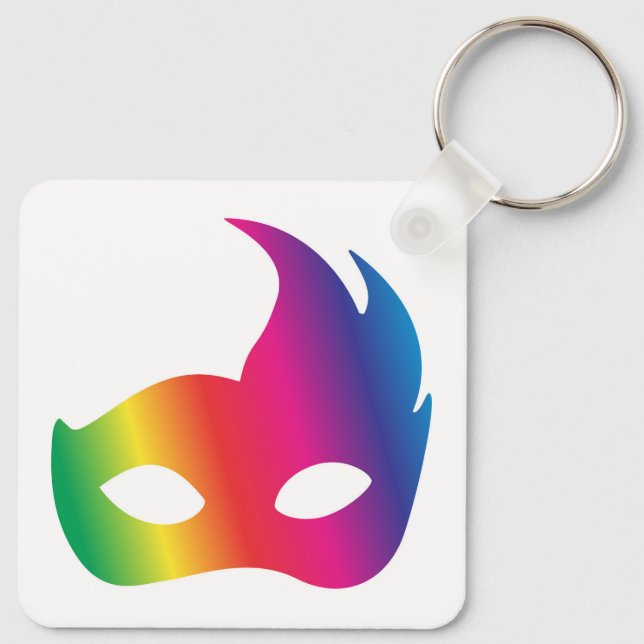 Rainbow Carnival Mask Key Ring (Back)