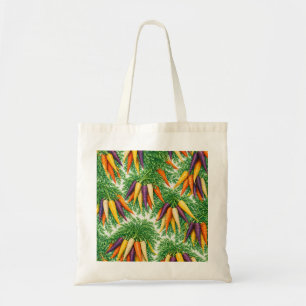 Rainbow Carrot Harvest Botanical Pattern Tote Bag
