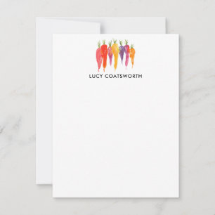 Rainbow Carrots Bright Colourful Personalised Card