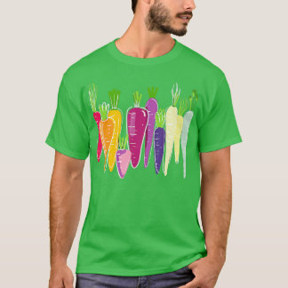 Rainbow Carrots Vegetable Vegan Plant Based Organi T-Shirt