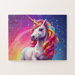 Rainbow Cascade Unicorn Journey Jigsaw Puzzle
