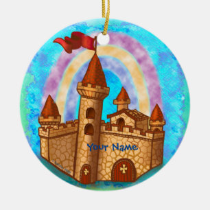 Rainbow Castle  Ceramic Ornament
