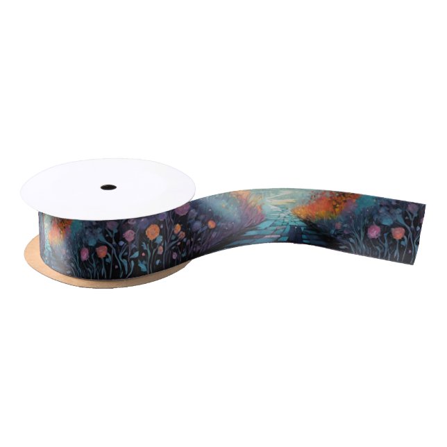 Rainbow Castle Garden Path Pagan Handfasting Satin Ribbon (Spool)