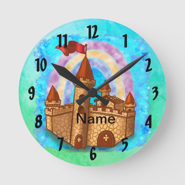 Rainbow Castle  Round Clock (Front)