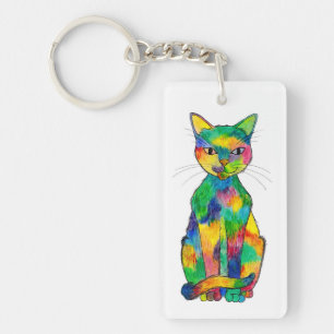 Rainbow Cat Acrylic Keychain