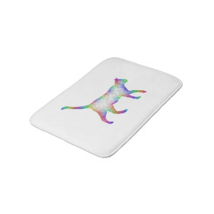 Rainbow cat bath mat