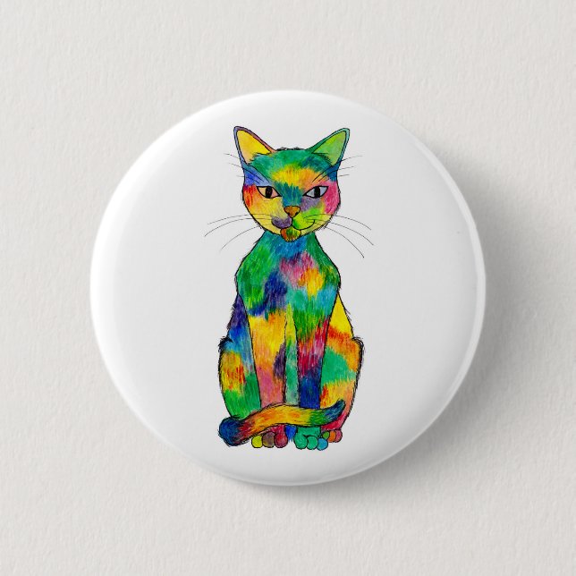 Rainbow Cat Button (Front)