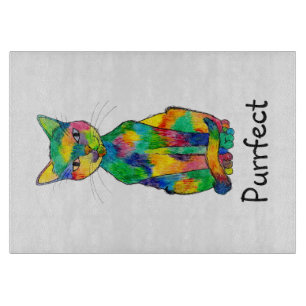 Rainbow Cat Cutting Board