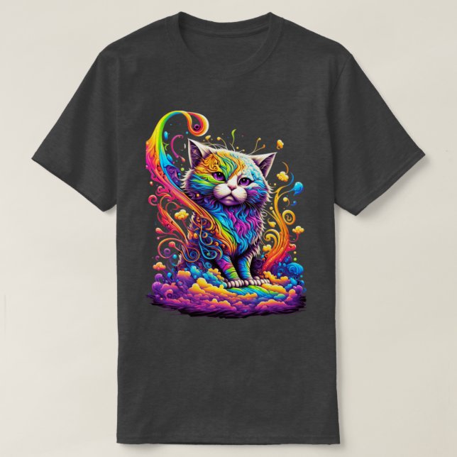 Rainbow Cat Design T-Shirt (Design Front)