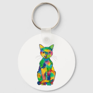 Rainbow Cat Keychain