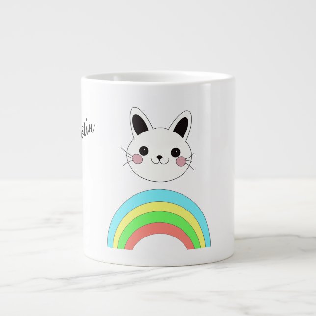 Rainbow cat large coffee mug (Front)