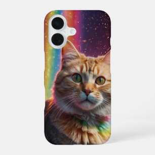 Rainbow Cat Magic iPhone 16 Case