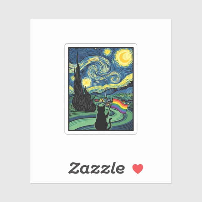Rainbow Cat Night Landscape Vector Shirt Design_1 (Sheet)