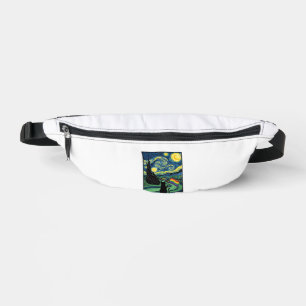 Rainbow Cat Night Landscape Vector Shirt Design_1 Bum Bags