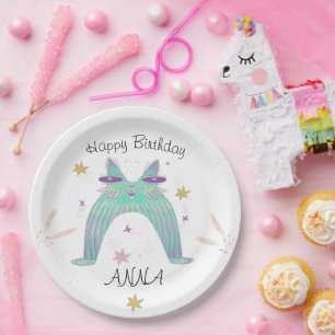 rainbow cat Paper Plate