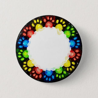 Rainbow Cat Paws 6 Cm Round Badge