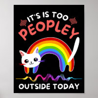 Rainbow Cat Poster, Rainbow Art Funny Cat Lover