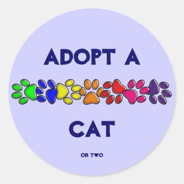 rainbow cat print classic round sticker (Front)