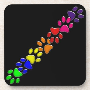 rainbow cat print coaster