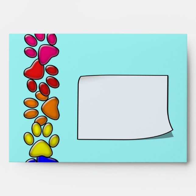 rainbow cat print envelopes (Front)