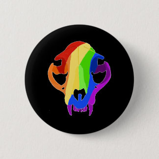 Rainbow Cat Skull 6 Cm Round Badge