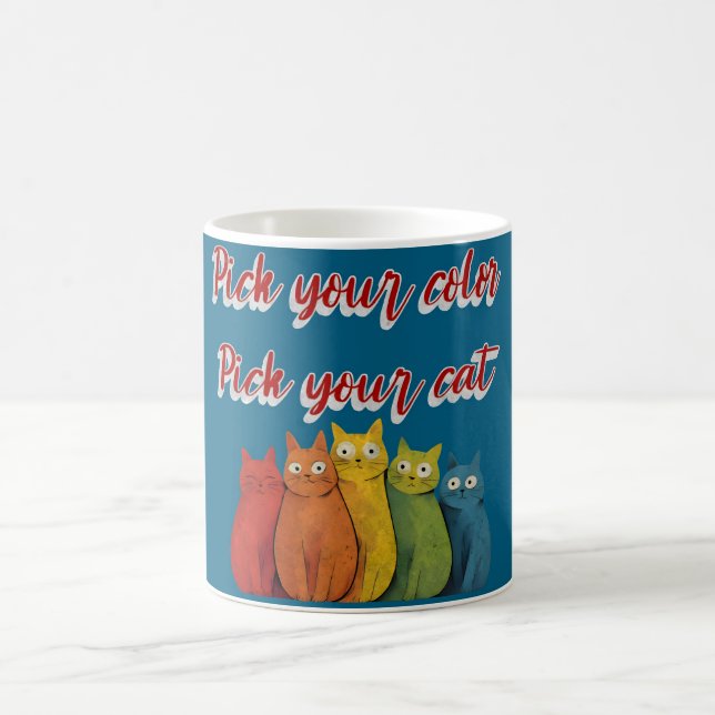 Rainbow Cat Squad – Cute Colourful Cats Illustrati Coffee Mug (Center)