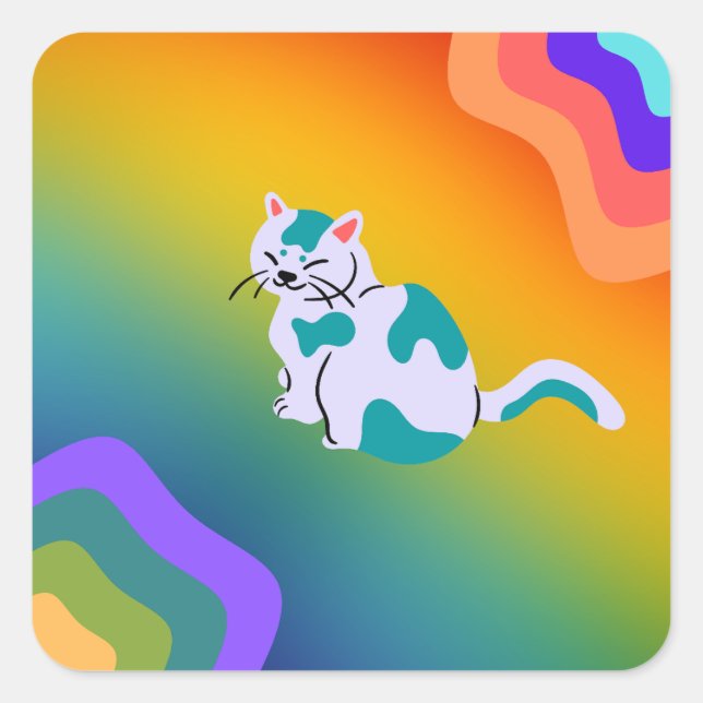Rainbow Cat Sticker (Front)