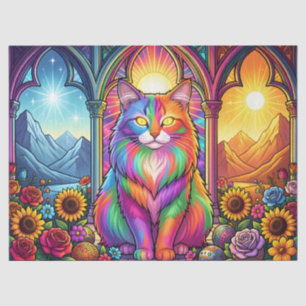 rainbow cat tissue paper