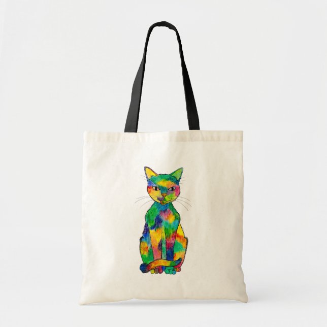Rainbow Cat Tote Bag (Front)