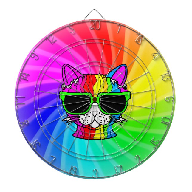 Rainbow Cat Twirl Dartboard (Front)