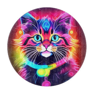 Rainbow Cat Vibes Cutting Board