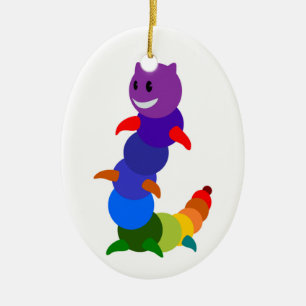 RAINBOW CATERPILLAR CERAMIC ORNAMENT