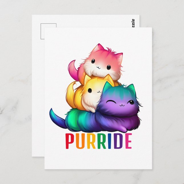 Rainbow Cats Purride Postcard (Front/Back)