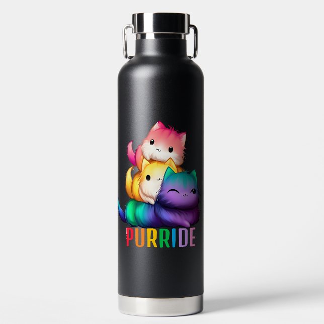 Rainbow Cats Purride Water Bottle (Front)