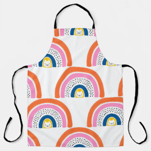 Rainbow cats seamless kids pattern. Cute hand draw Apron