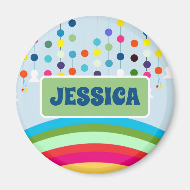 Rainbow Celebration Name Tag Magnet (Front)