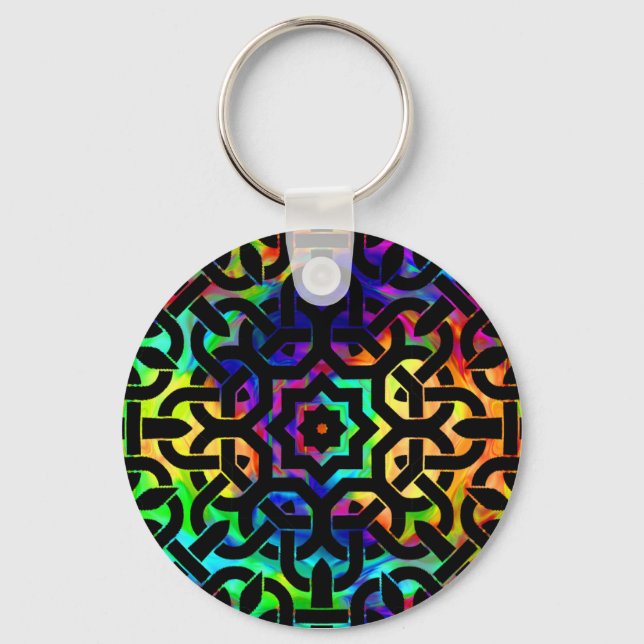 Rainbow Celtic Knot Keychain (Front)