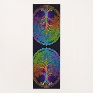 Rainbow Celtic Tree Of Life Yoga Mat