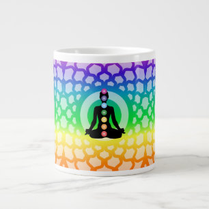 Rainbow Chakra Yoga Jumbo Mug Sacred Geometry Art