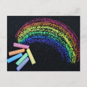 Rainbow Chalk Postcard