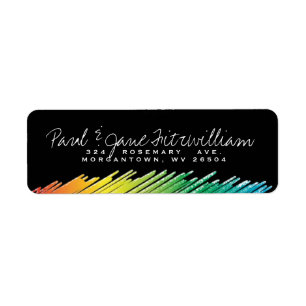 Rainbow chalk. return address label